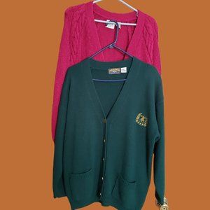 Retro style button sweaters set